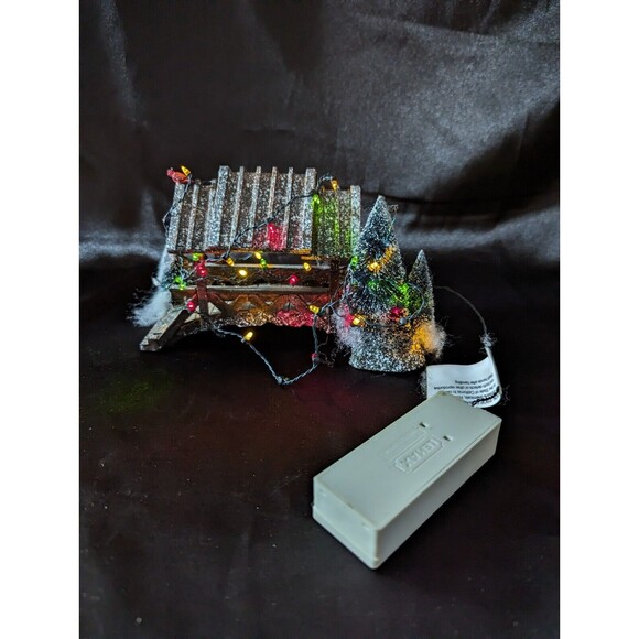 Lemax Wooden Bridge With Trees, Christmas Village Carole Towne Collection w/Box - Picture 7 of 14